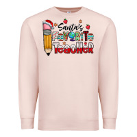 Pale Pink Santa Favorite Teacher Premium Sweatshirt - CowhideDigitalArt