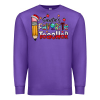 Purple Santa Favorite Teacher Premium Sweatshirt - CowhideDigitalArt