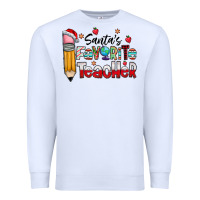 White Santa Favorite Teacher Premium Sweatshirt - CowhideDigitalArt