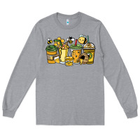 Heather Grey Honey bee coffee cups Long Sleeve Tee - HowdyJamesFarm