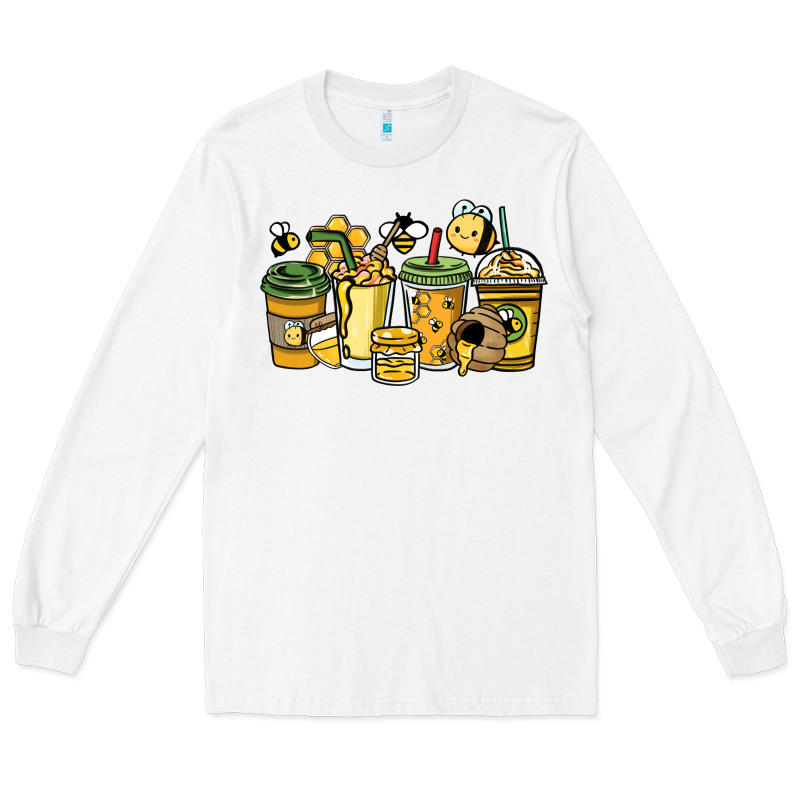 Honey Bee Coffee Cups Long Sleeve Tee by HowdyJamesFarm | Teevron