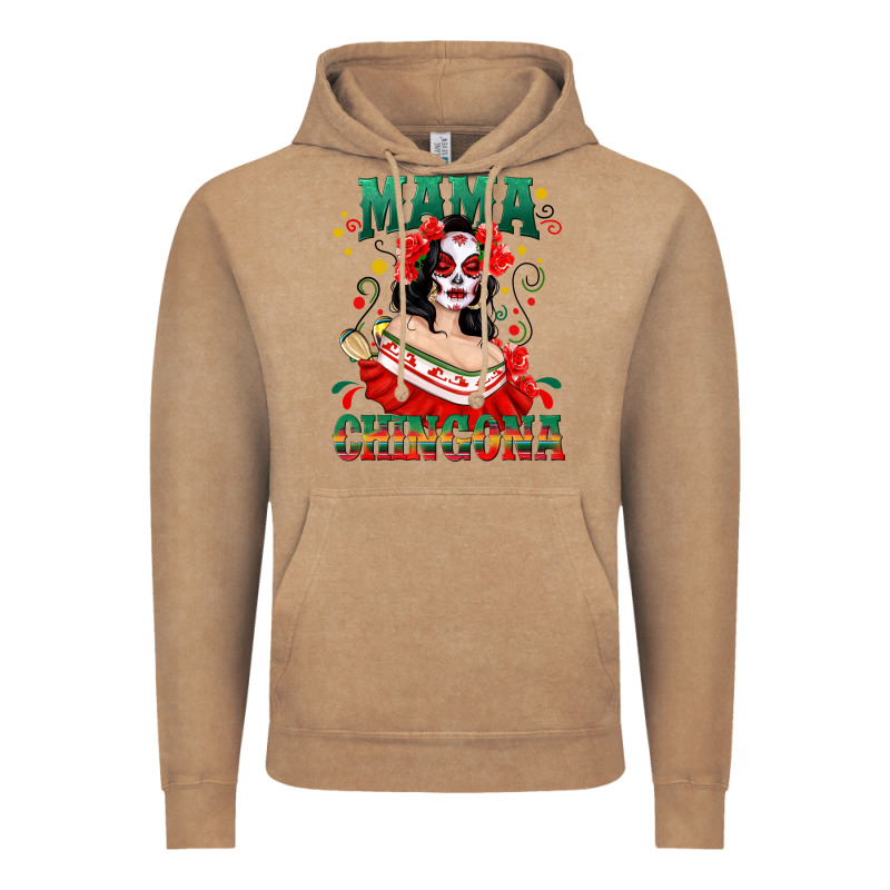 Mama Chingona Skull Vintage Hoodie by texasbilliewilder | Teevron