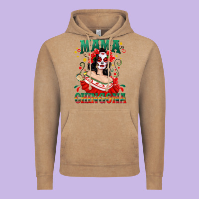 Mama Chingona Skull Vintage Hoodie Designed By Texasbilliewilder