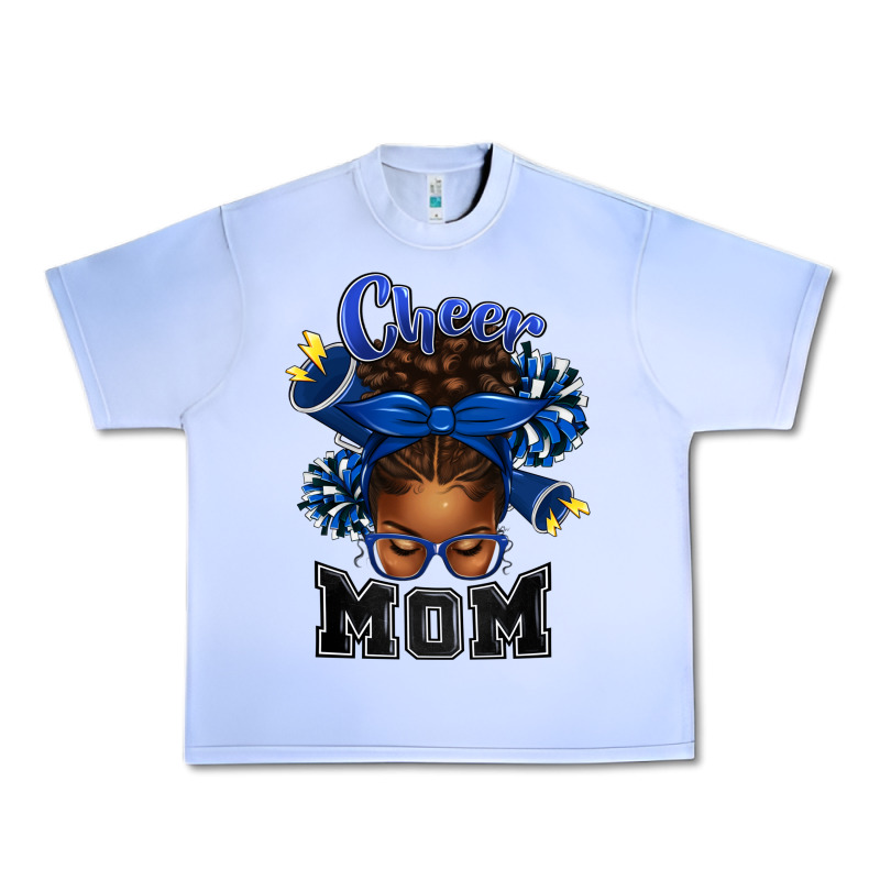 Cheer Mom Afro Messy Bun Urban Heavy Tee by texasbilliewilder | Teevron