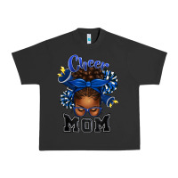Pigment Black Cheer Mom Afro Messy Bun Urban Heavy Tee - texasbilliewilder
