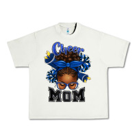 Pistachio Cheer Mom Afro Messy Bun Urban Heavy Tee - texasbilliewilder