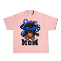 Salmon Cheer Mom Afro Messy Bun Urban Heavy Tee - texasbilliewilder