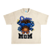 Sandshell Cheer Mom Afro Messy Bun Urban Heavy Tee - texasbilliewilder