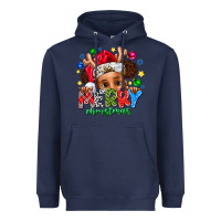 Navy Merry Christmas Heavyweight Hoodie - CowhideDigitalArt