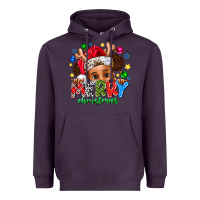 Plum Merry Christmas Heavyweight Hoodie - CowhideDigitalArt