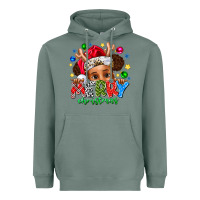 Sage Merry Christmas Heavyweight Hoodie - CowhideDigitalArt
