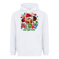 White Merry Christmas Heavyweight Hoodie - CowhideDigitalArt