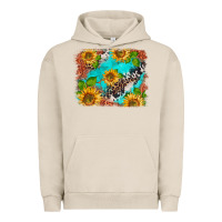 Pigment French Oak western sunflowers turquoise cowhide  tooled leather Urban Hoodie - BarkalooDesign