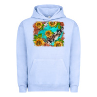 Pigment Grape Ice western sunflowers turquoise cowhide  tooled leather Urban Hoodie - BarkalooDesign