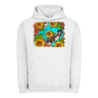 Pigment Lunar Rock western sunflowers turquoise cowhide  tooled leather Urban Hoodie - BarkalooDesign