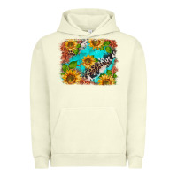Pigment Pistachio western sunflowers turquoise cowhide  tooled leather Urban Hoodie - BarkalooDesign