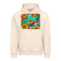 Sandshell western sunflowers turquoise cowhide  tooled leather Urban Hoodie - BarkalooDesign