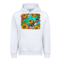 White western sunflowers turquoise cowhide  tooled leather Urban Hoodie - BarkalooDesign