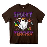 Chocolate Brown spooky teacher Heavy Core Tee - NancyCooperArtShop