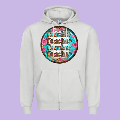 Teacher Vibe Earrings Zipper Hoodie Designed By Bundleandbundleshop