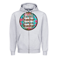 Heather Grey teacher vibe earrings Zipper Hoodie - BundleAndBundleShop