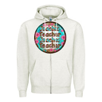 Oatmeal Heather teacher vibe earrings Zipper Hoodie - BundleAndBundleShop