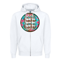White teacher vibe earrings Zipper Hoodie - BundleAndBundleShop