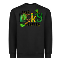 Black One lucky mom St. Patrick's Heavyweight Sweatshirt - OliviaCreatesArt