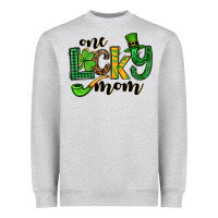 Heather Grey One lucky mom St. Patrick's Heavyweight Sweatshirt - OliviaCreatesArt