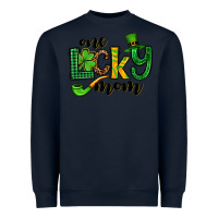 Navy One lucky mom St. Patrick's Heavyweight Sweatshirt - OliviaCreatesArt