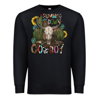 Black summer down cowboy Premium Sweatshirt - CowhideDigitalArt