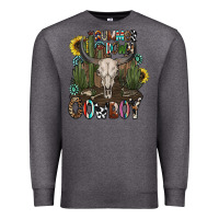 Charcoal Heather summer down cowboy Premium Sweatshirt - CowhideDigitalArt