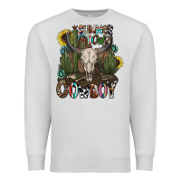 Dove Grey summer down cowboy Premium Sweatshirt - CowhideDigitalArt