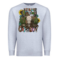 Heather Grey summer down cowboy Premium Sweatshirt - CowhideDigitalArt