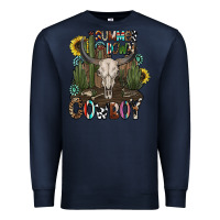 Navy summer down cowboy Premium Sweatshirt - CowhideDigitalArt