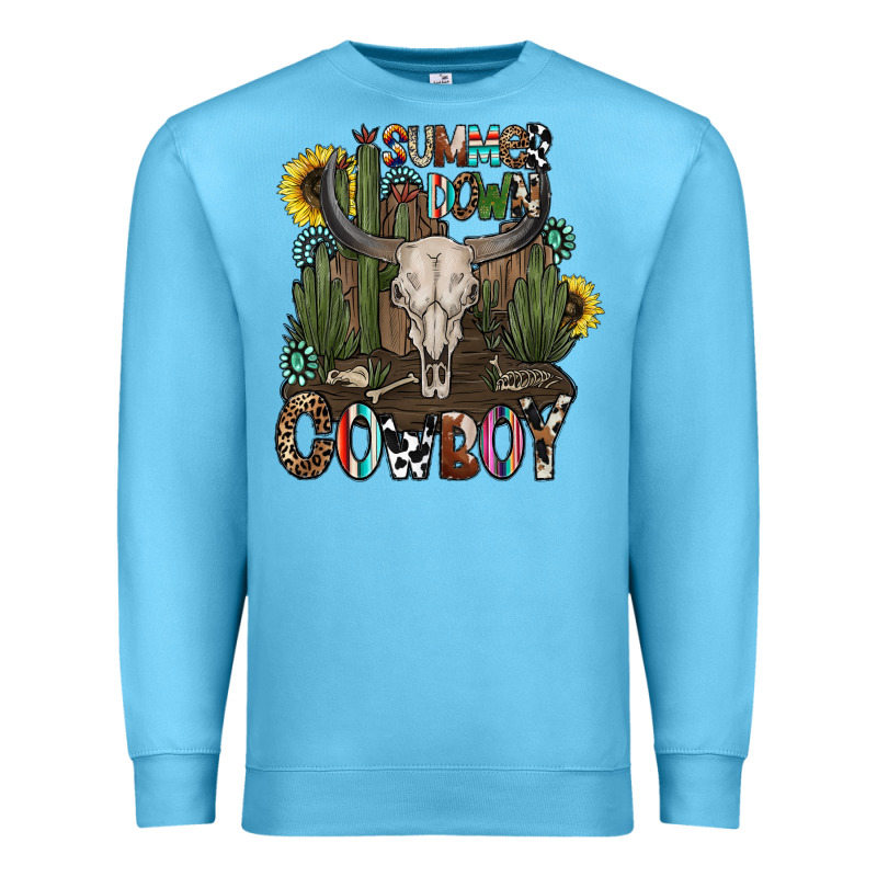 Summer Down Cowboy Premium Sweatshirt by CowhideDigitalArt | Teevron