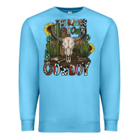 Ocean Blue summer down cowboy Premium Sweatshirt - CowhideDigitalArt