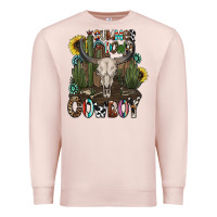 Pale Pink summer down cowboy Premium Sweatshirt - CowhideDigitalArt