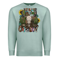Seafoam summer down cowboy Premium Sweatshirt - CowhideDigitalArt
