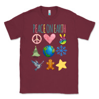 Burgundy PEACE ON EARTH Classic Tee - Bettercallsaul