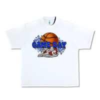 White Game day Basketball Urban Heavy Tee - NancyCooperArtShop