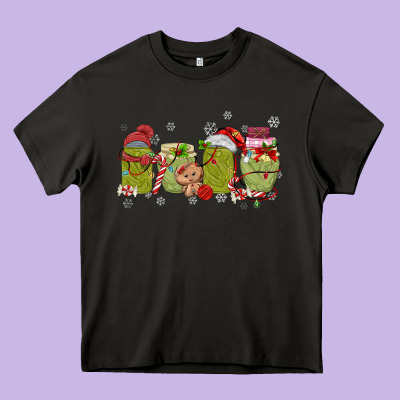 Canned Pickles Christmas Light Heavy Core Tee Designed By Maliassmallbusiness