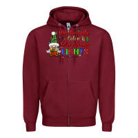 Burgundy my favorite color is christmas lights Zipper Hoodie - BundleAndBundleShop