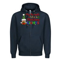 Navy my favorite color is christmas lights Zipper Hoodie - BundleAndBundleShop