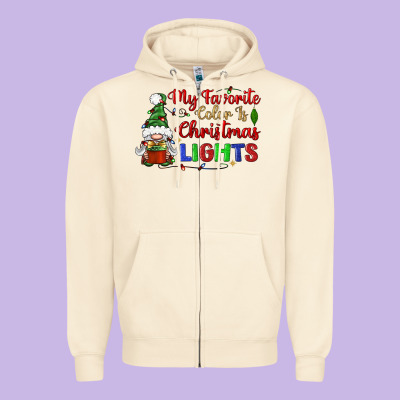 My Favorite Color Is Christmas Lights Zipper Hoodie Designed By Bundleandbundleshop
