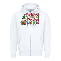 White my favorite color is christmas lights Zipper Hoodie - BundleAndBundleShop