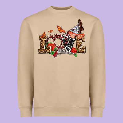 Western Love For Cowgirls Olivia Heavyweight Sweatshirt Designed By Oliviacreatesart