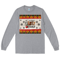 Heather Grey very merry teacher Long Sleeve Tee - Jasminsmagicworld