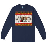 Navy very merry teacher Long Sleeve Tee - Jasminsmagicworld