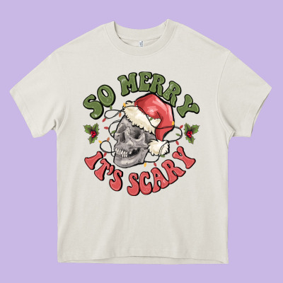 So Merry It's Scary Heavy Core Tee Designed By Maliassmallbusiness